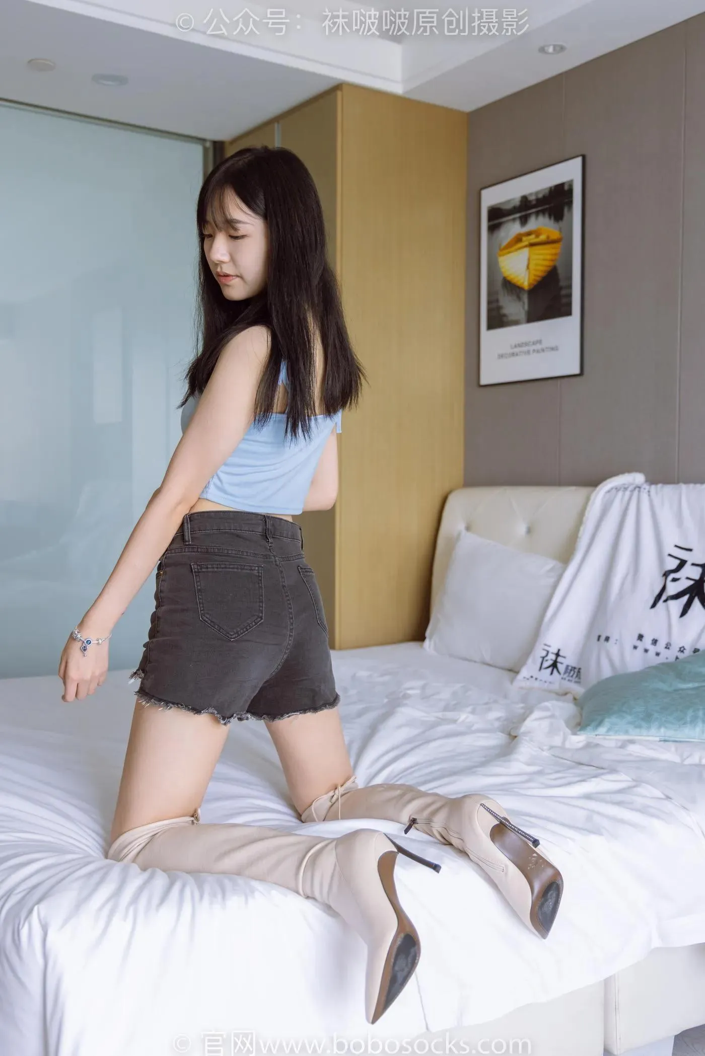 [BoBoSocks袜啵啵]NO.174 小甜豆-高跟长靴、白棉袜、裸足 [178P]插图8